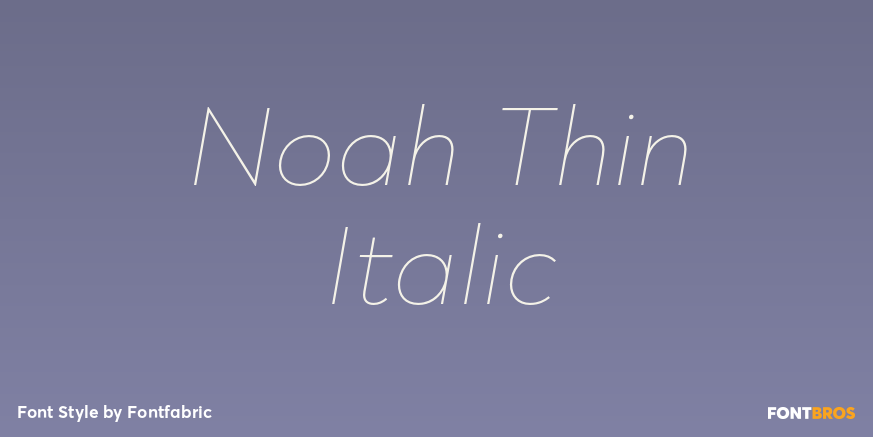 Noah Thin Italic Font Poster #1