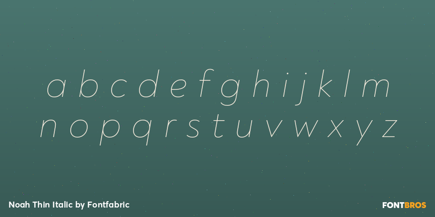 Noah Thin Italic Font Poster #3