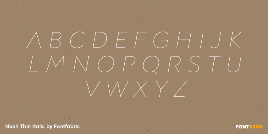 Noah Thin Italic Font Poster #1