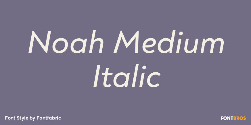 Noah Medium Italic Font Poster #1