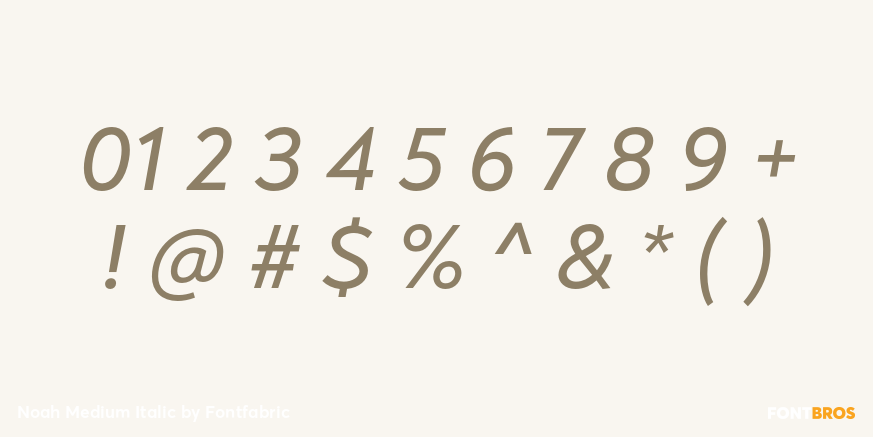 Noah Medium Italic Font Poster #1