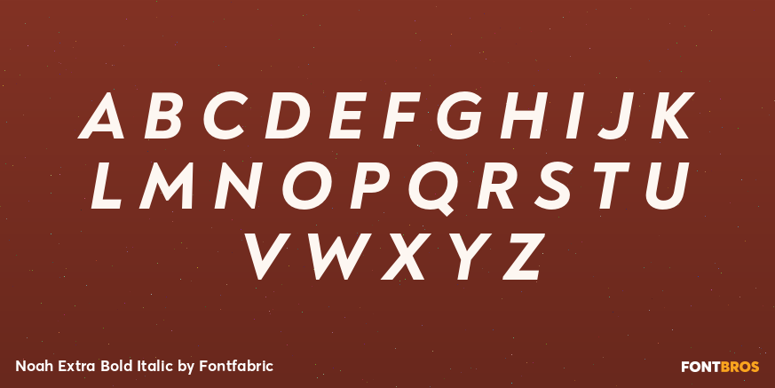 Noah Extra Bold Italic Font Poster #2