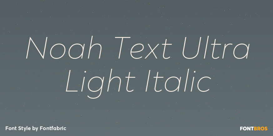 Noah Text Ultra Light Italic Font Poster #1