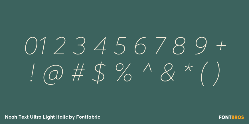 Noah Text Ultra Light Italic Font Poster #1
