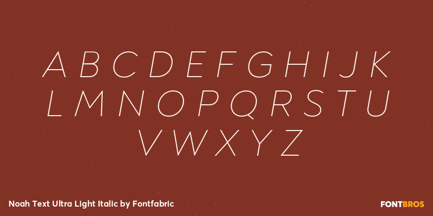 Noah Text Ultra Light Italic Font Poster #1