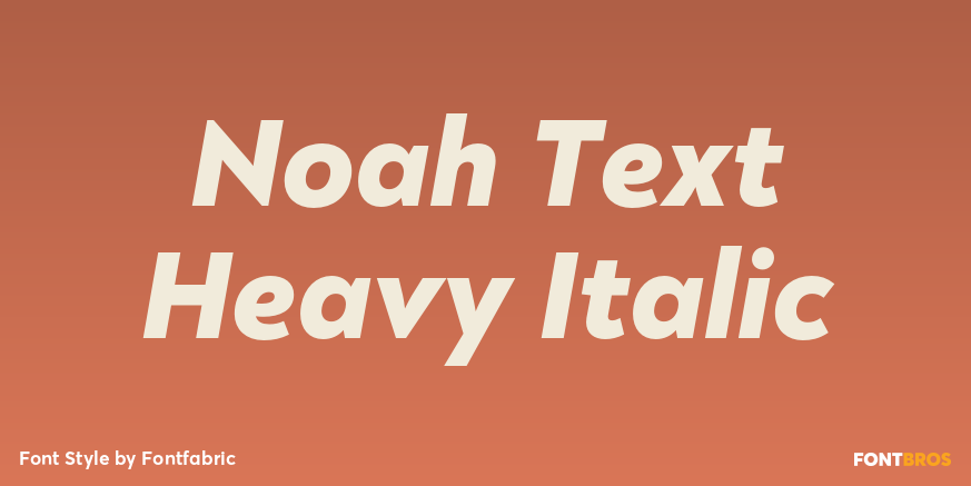 Noah Text Heavy Italic Font Poster #1