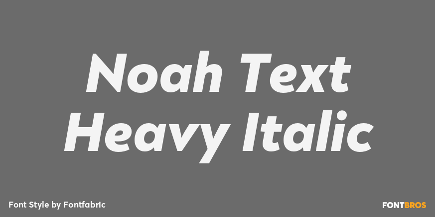 Noah Text Heavy Italic Font Poster #1