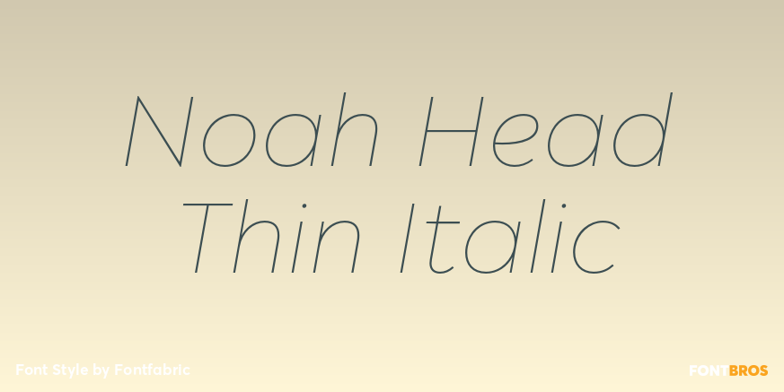 Noah Head Thin Italic Font Poster #1