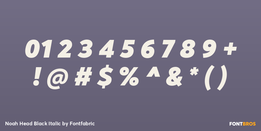 Noah Head Black Italic Font Poster #1