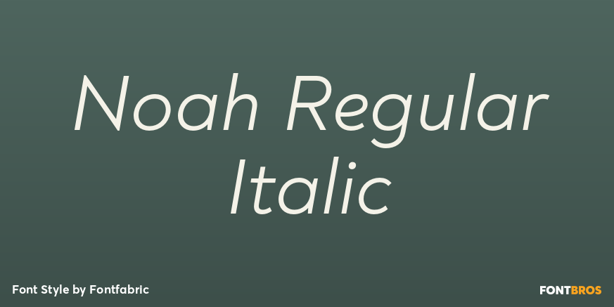 Noah Regular Italic Poster