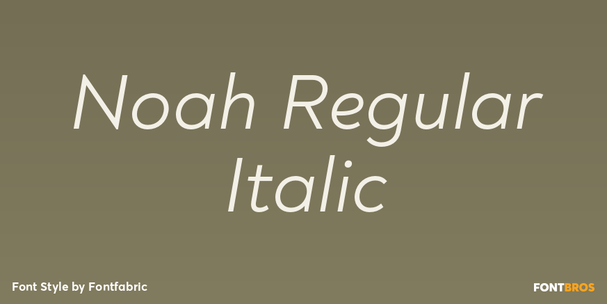 Noah Regular Italic Poster