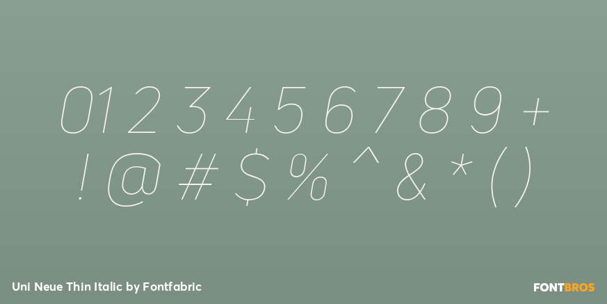 Uni Neue Thin Italic Font Poster #4