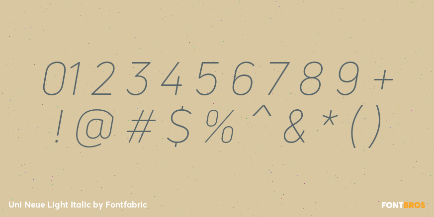 Uni Neue Light Italic Font Poster #1