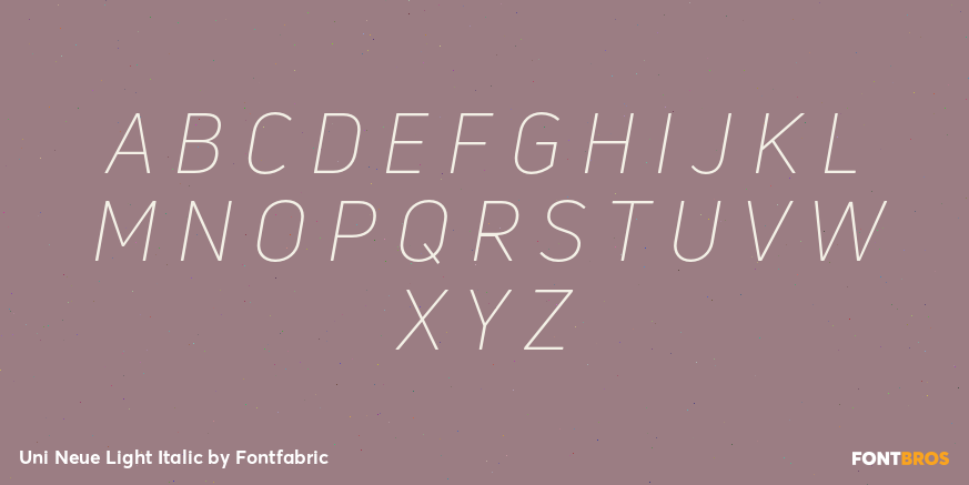 Uni Neue Light Italic Font Poster #2