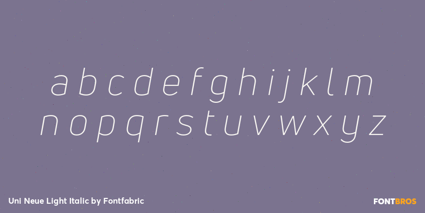 Uni Neue Light Italic Font Poster #3