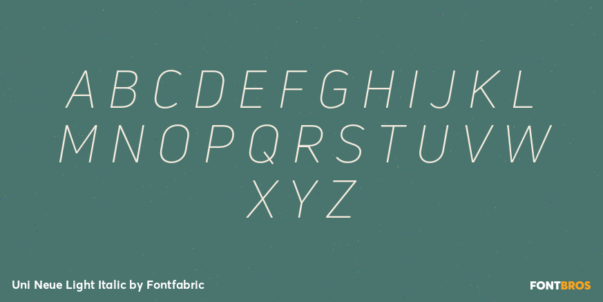 Uni Neue Light Italic Font Poster #1