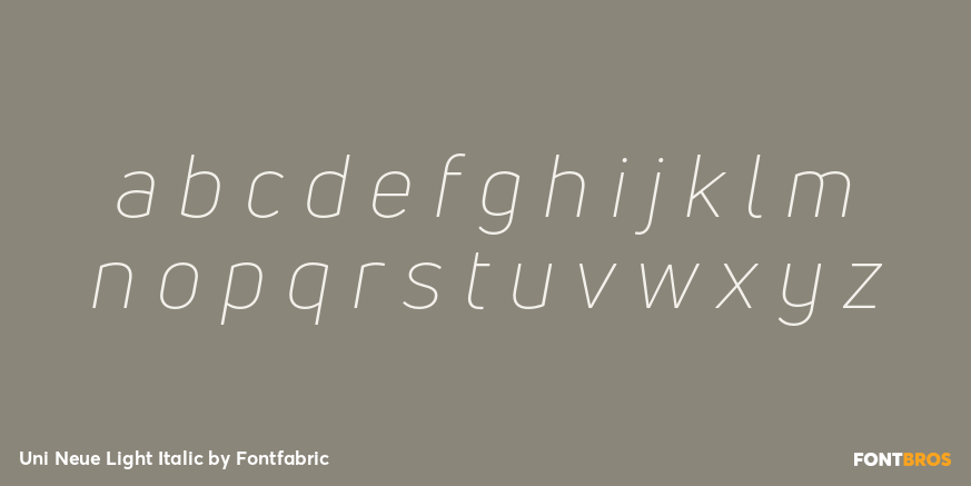 Uni Neue Light Italic Font Poster #1