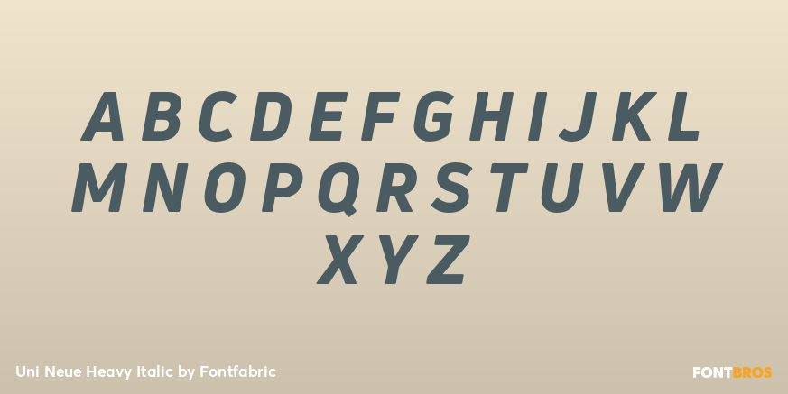 Uni Neue Heavy Italic Font Poster #2