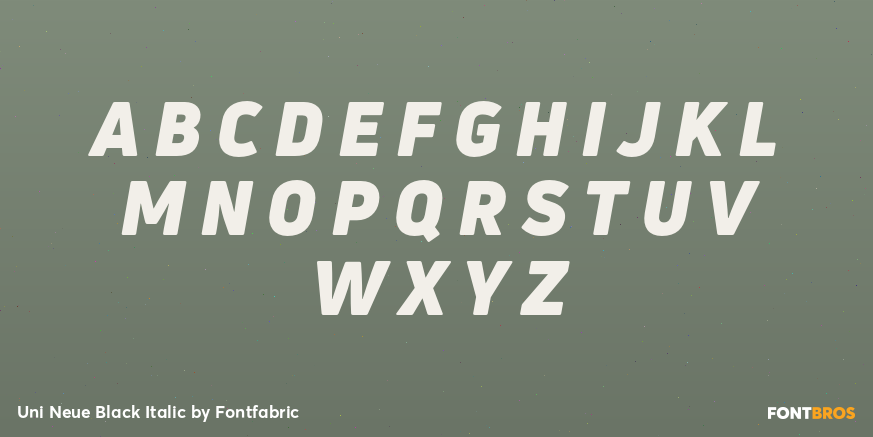 Uni Neue Black Italic Font Poster #2