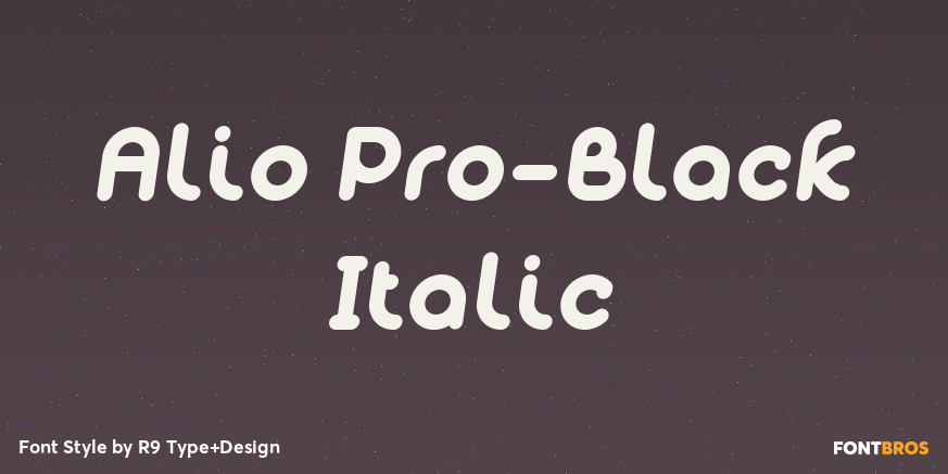 Alio Pro-Black Italic Font Poster #1
