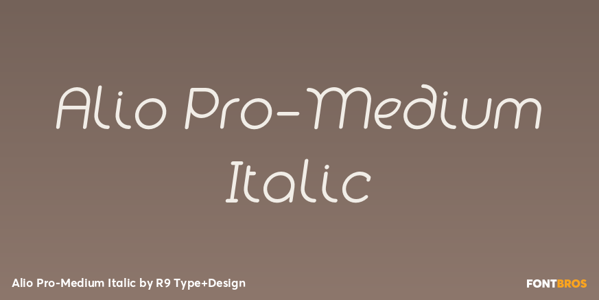 Alio Pro-Medium Italic Font Poster #1