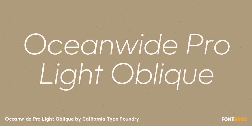 Oceanwide Pro Light Oblique Font Poster #1