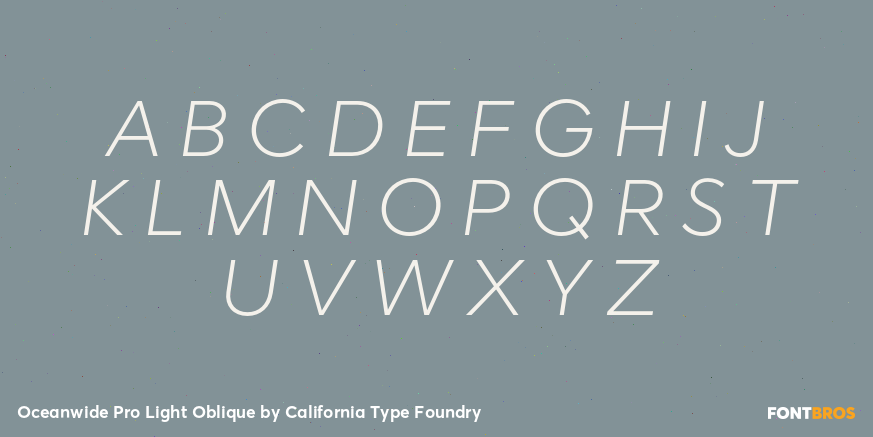 Oceanwide Pro Light Oblique Font Poster #2