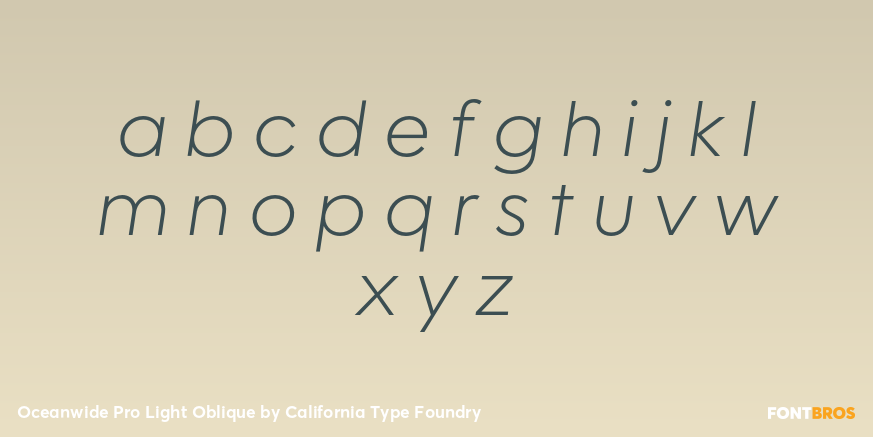 Oceanwide Pro Light Oblique Font Poster #3