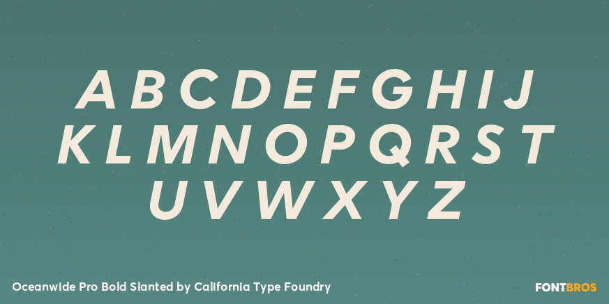 Oceanwide Pro Bold Slanted Font Poster #1