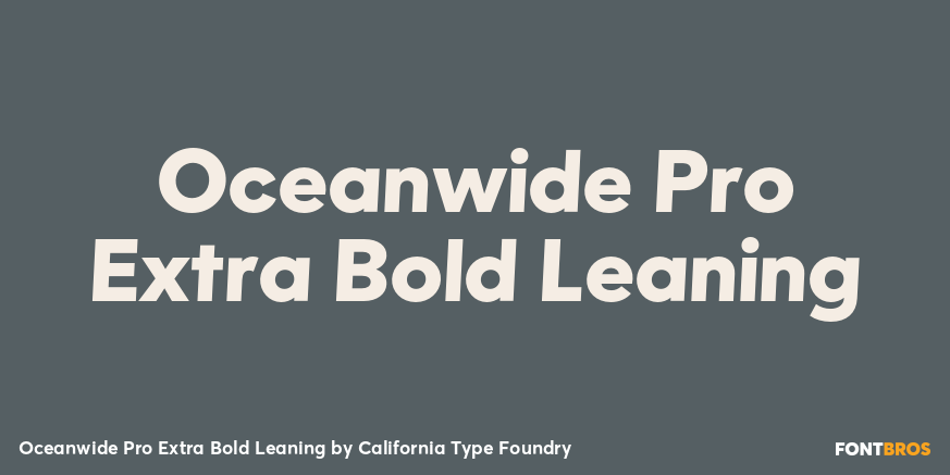 Oceanwide Pro Extra Bold Leaning Font Poster #1