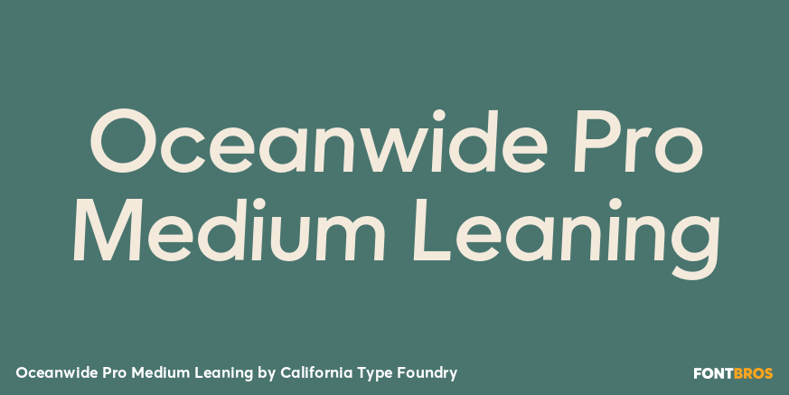 Oceanwide Pro Medium Leaning Font Poster #1