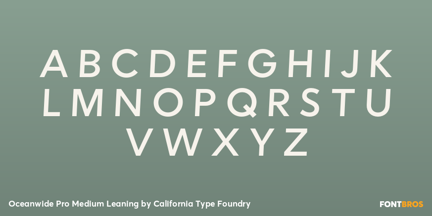 Oceanwide Pro Medium Leaning Font Poster #2
