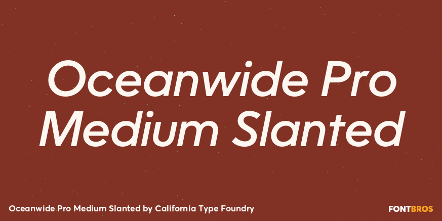 Oceanwide Pro Medium Slanted Font Poster #1