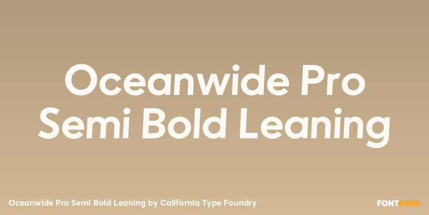 Oceanwide Pro Semi Bold Leaning Font Poster #1