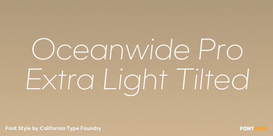 Oceanwide Pro Extra Light Tilted Font Poster #1