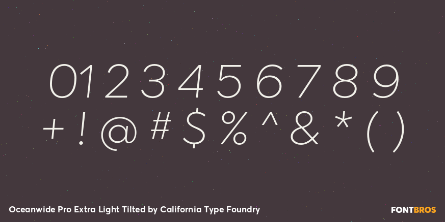 Oceanwide Pro Extra Light Tilted Font Poster #1