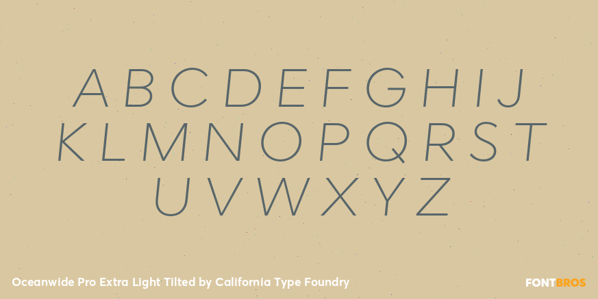 Oceanwide Pro Extra Light Tilted Font Poster #1
