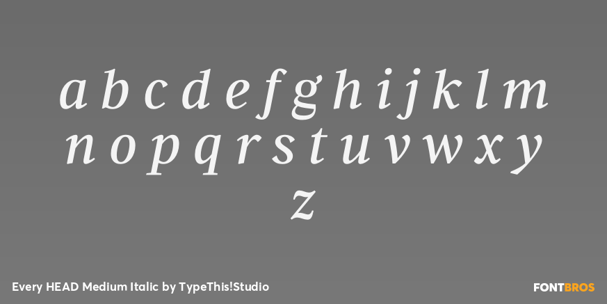 Every HEAD Medium Italic Font Poster #3
