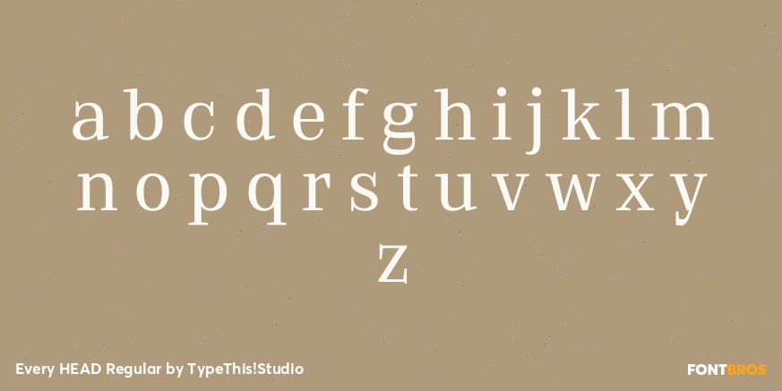 Every HEAD Regular Font Poster #3