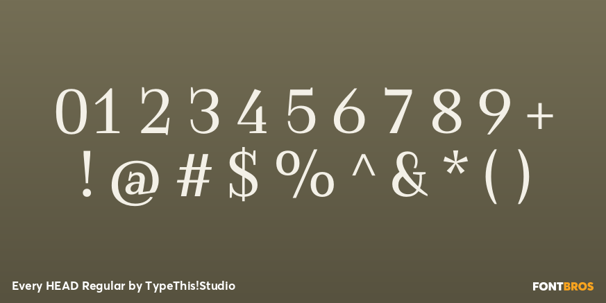 Every HEAD Regular Font Poster #4