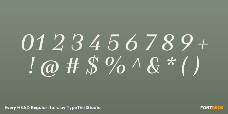 Every HEAD Regular Italic Font Poster #4