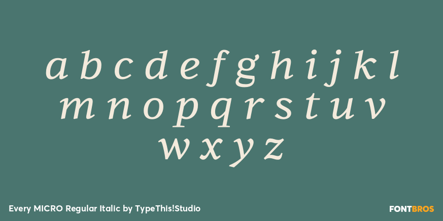 Every MICRO Regular Italic Font Poster #3