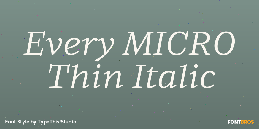 Every MICRO Thin Italic Font Poster #1