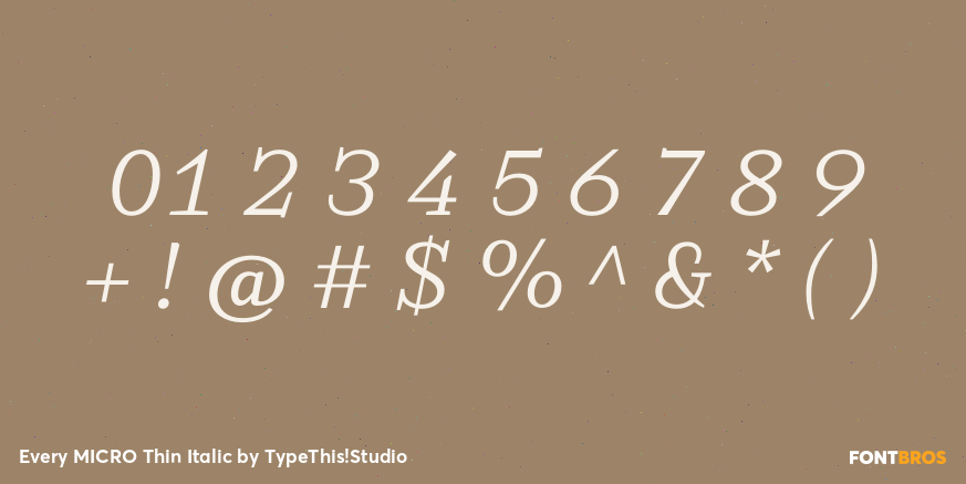 Every MICRO Thin Italic Font Poster #1