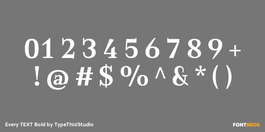 Every TEXT Bold Font Poster #1