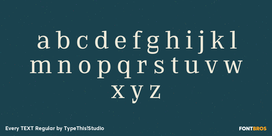 Every TEXT Regular Font Poster #3