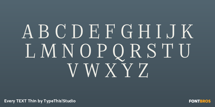 Every TEXT Thin Font Poster #2