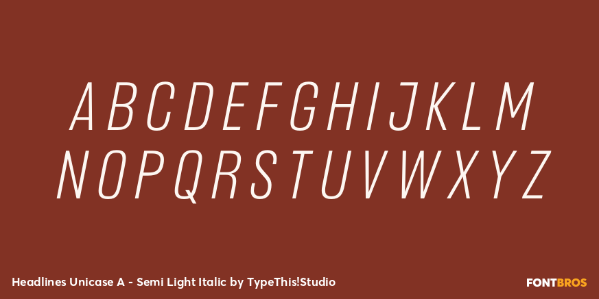 Headlines Unicase A - Semi Light Italic Font Poster #2