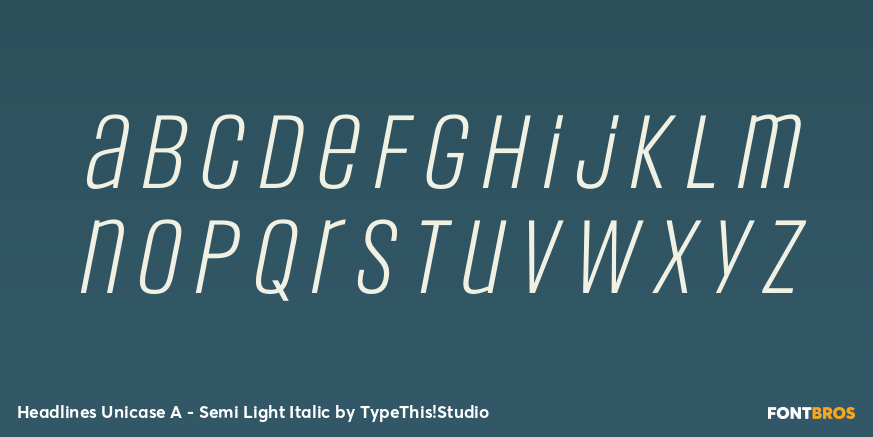 Headlines Unicase A - Semi Light Italic Font Poster #3