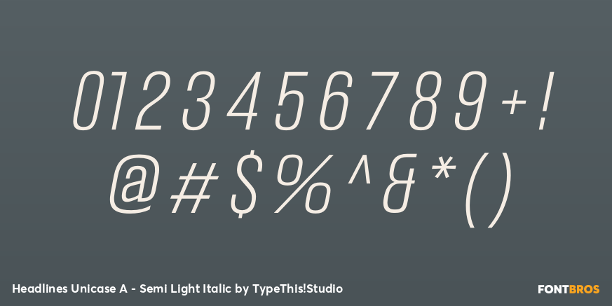 Headlines Unicase A - Semi Light Italic Font Poster #4